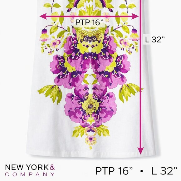 New York & Company Floral Sleeveless Dress – Size Small – 100% Cotton - Picture 2 of 6
